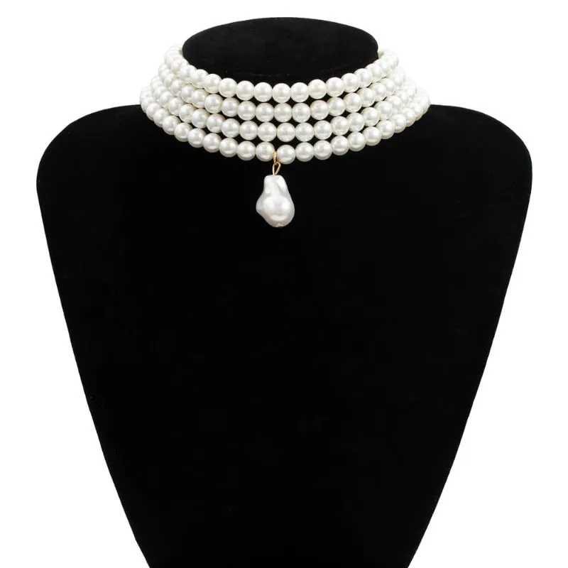 Shimmering Freshwater Multilayer Pearl Choker Necklaces