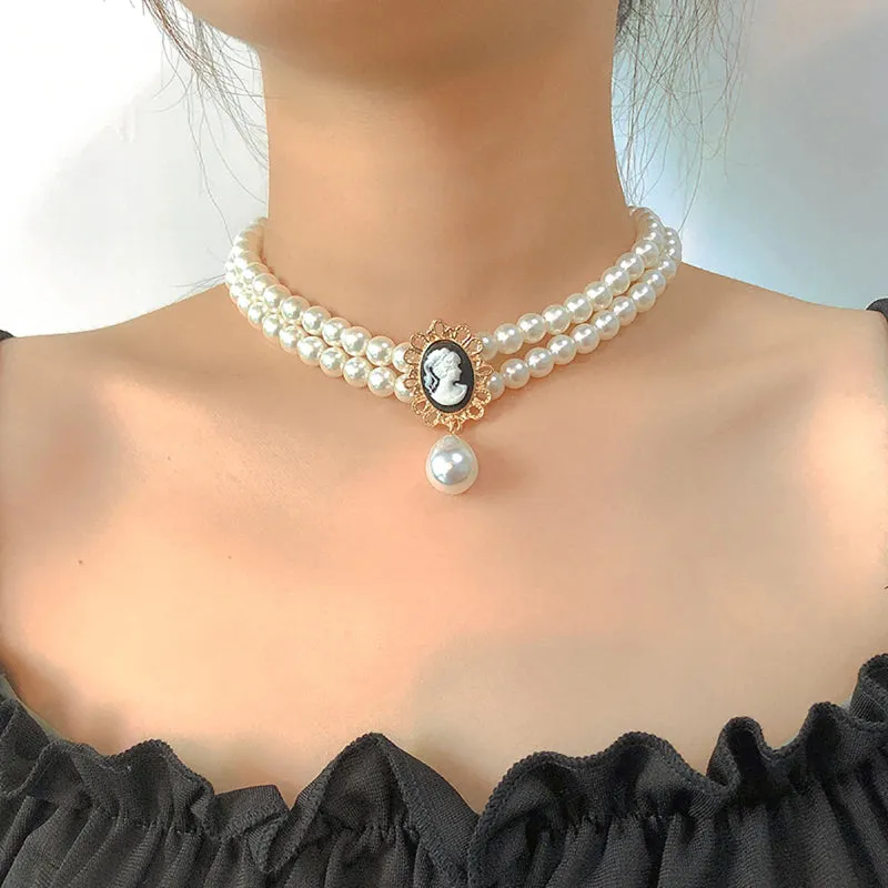 Shimmering Freshwater Multilayer Pearl Choker Necklaces