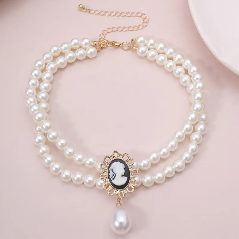 Shimmering Freshwater Multilayer Pearl Choker Necklaces