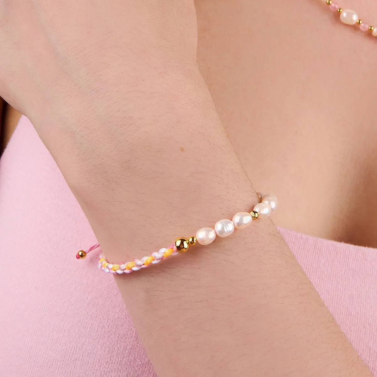 Sienna Pearl Cord Bracelet