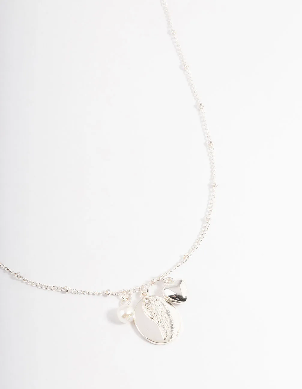 Silver Heart & Wing Necklace