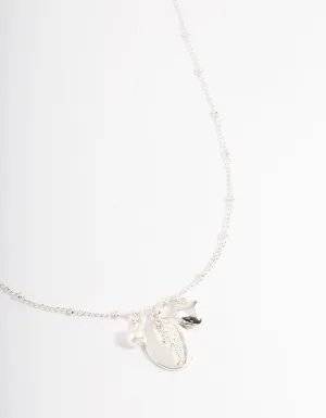 Silver Heart & Wing Necklace