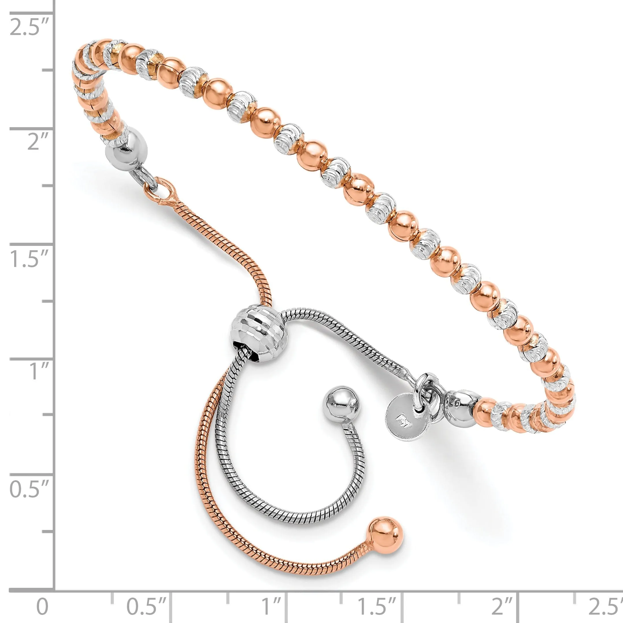 Silver Rose Gold-plated D.C Adjustable Bracelet