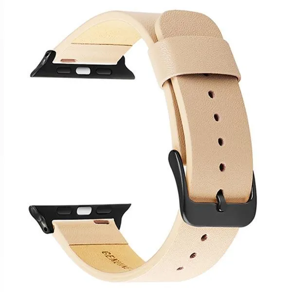 Simple Minimalist Genuine Leather Watchband Steel Clasp Series