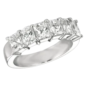 Six Stone Platinum Radiant Diamond Ring