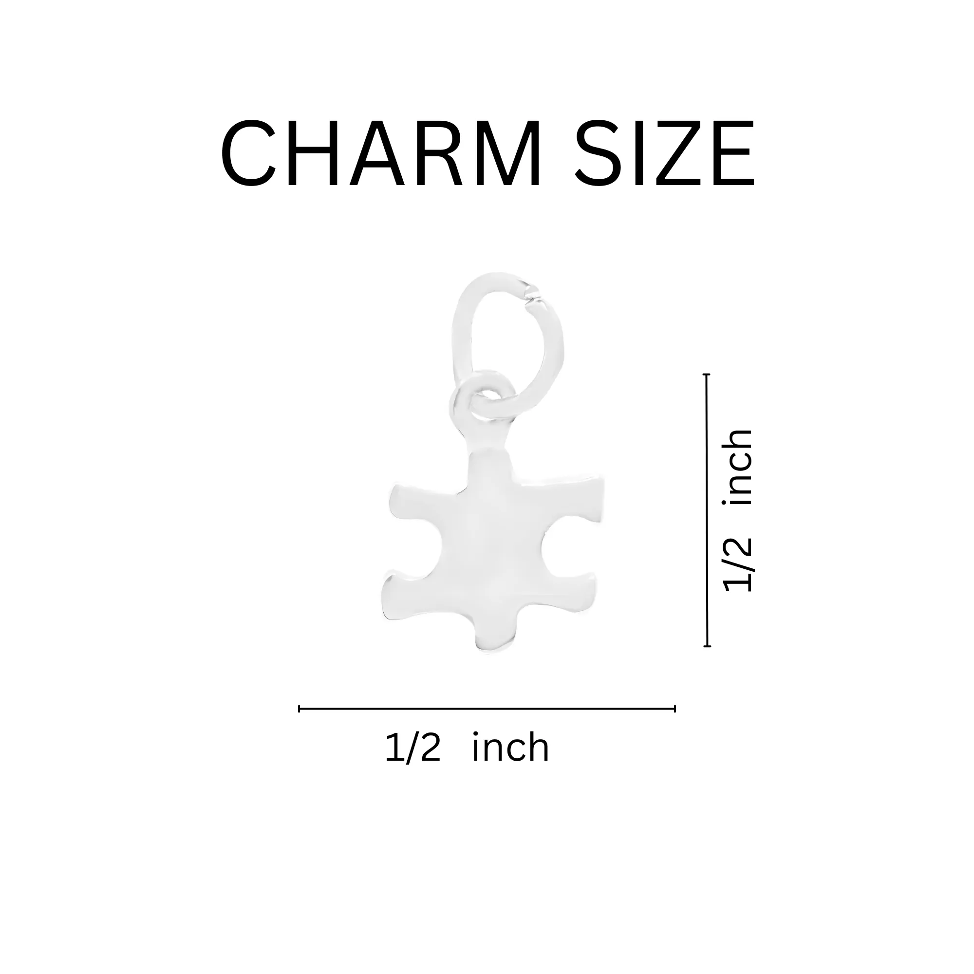 Small Puzzle Piece Autism Awareness Chunky Charm Bracelets