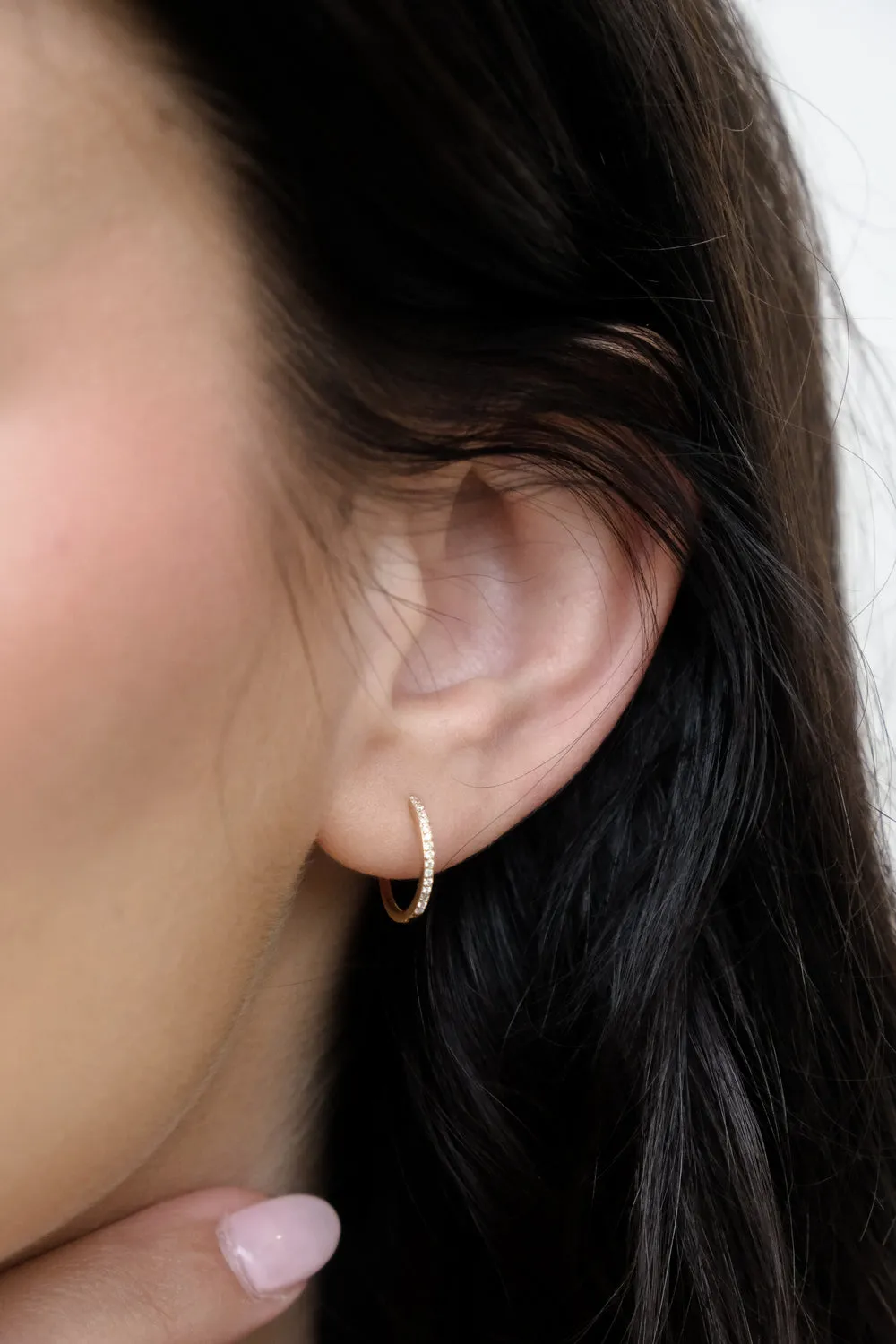 Solid Gold Medium Slim Ophelia Hoops