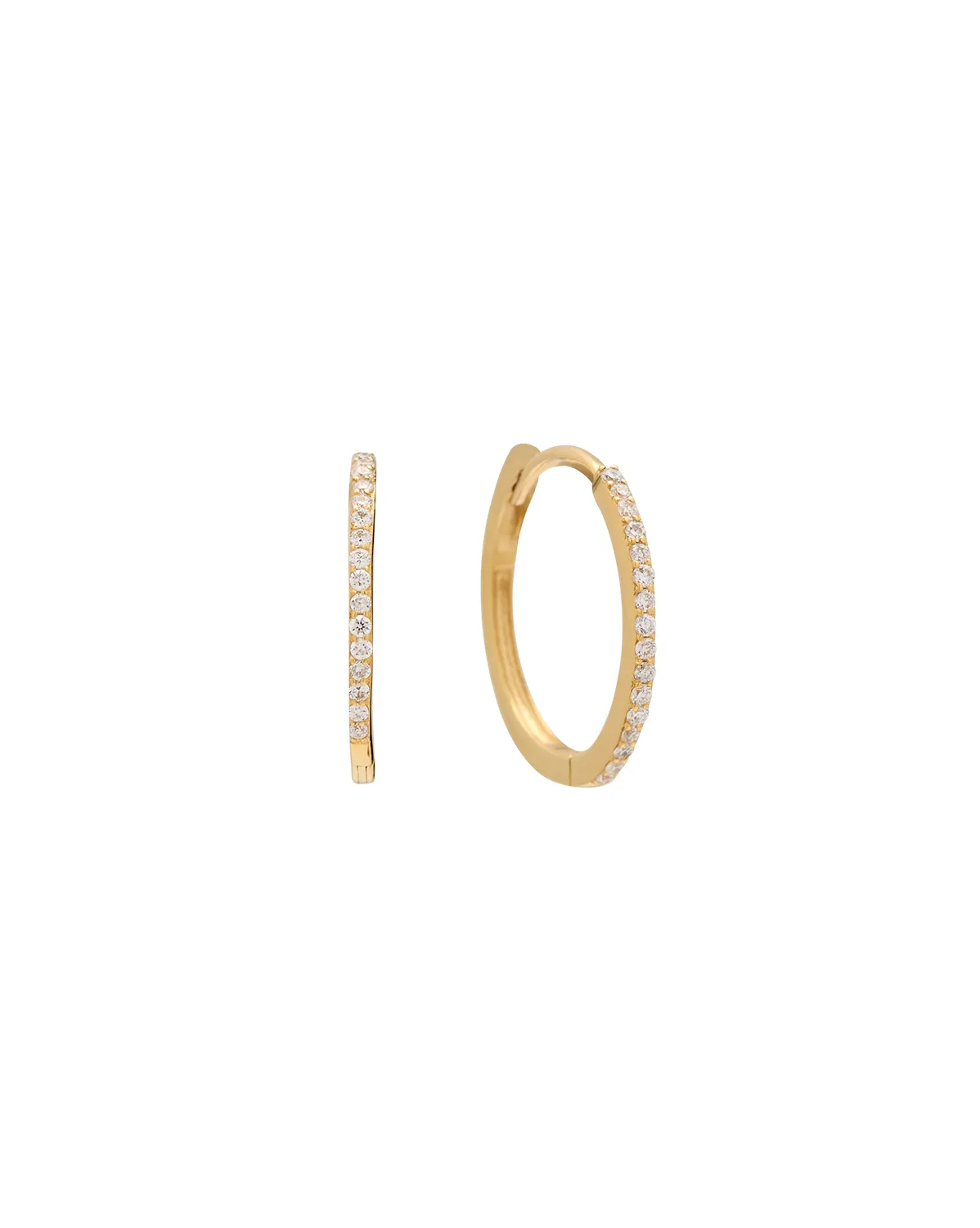 Solid Gold Medium Slim Ophelia Hoops