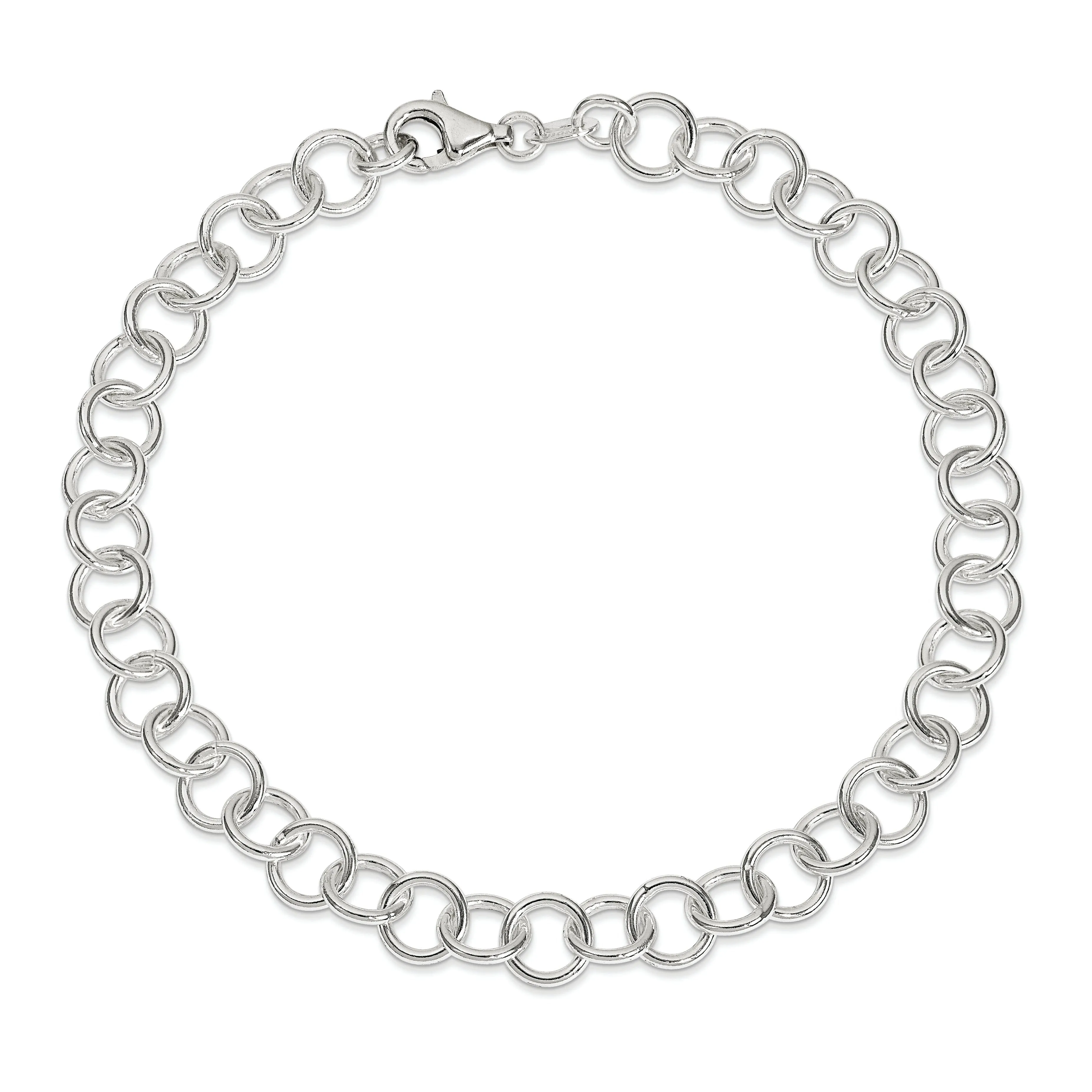 Sterling Silver 9inch Fancy Link Anklet