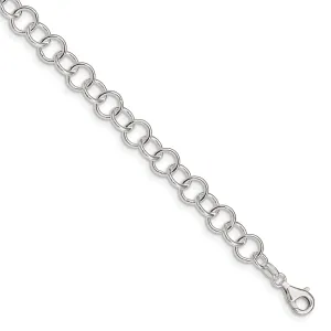 Sterling Silver 9inch Fancy Link Anklet