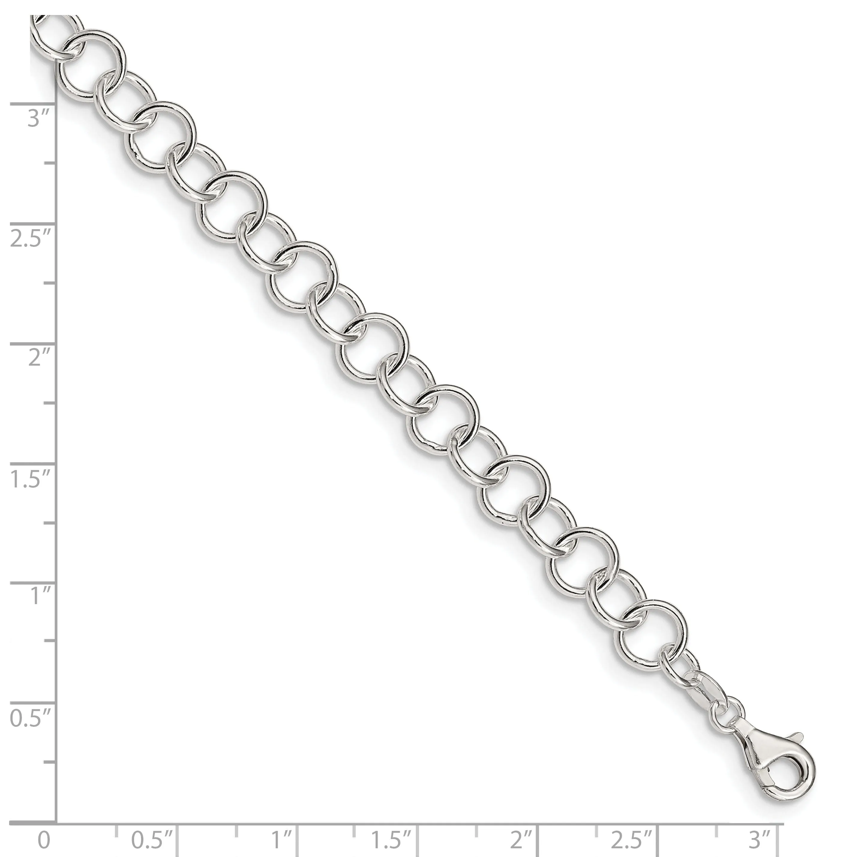 Sterling Silver 9inch Fancy Link Anklet