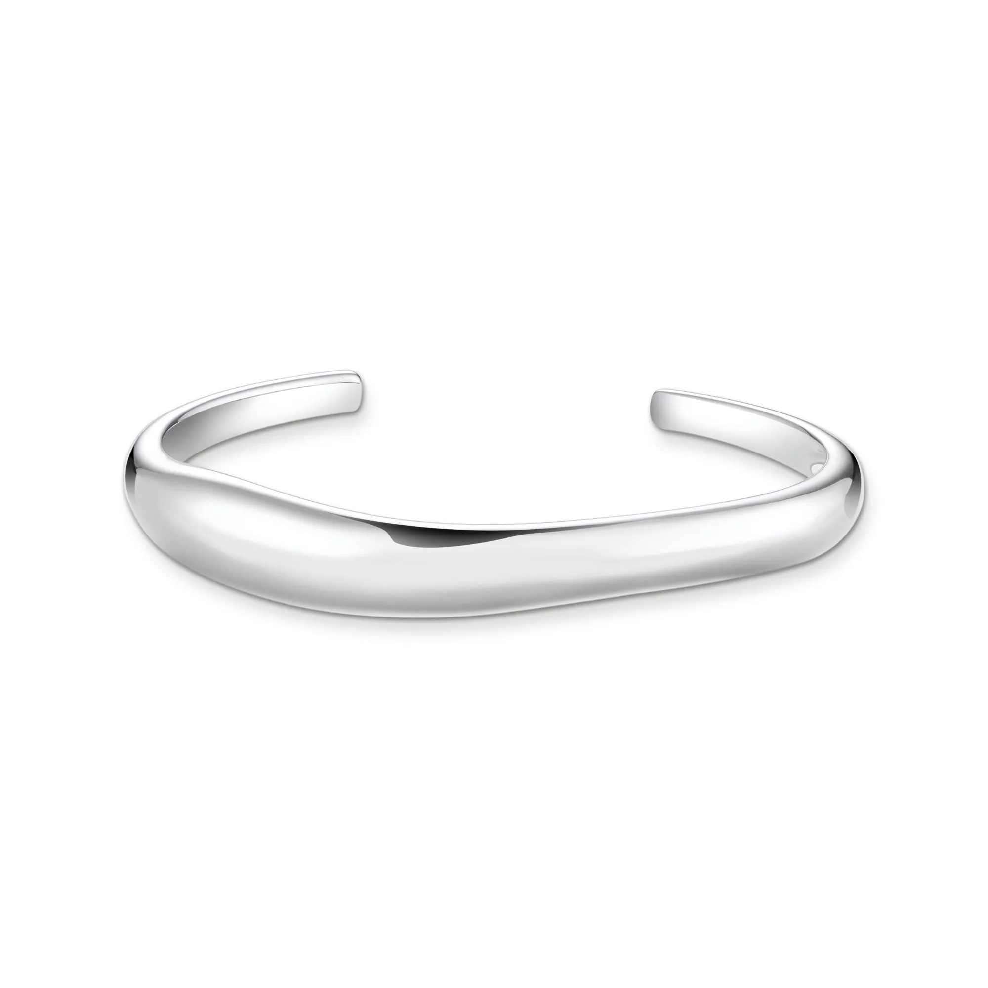 Sterling Silver Bold Elegance Organic Shaped Bangle AR116-001-21