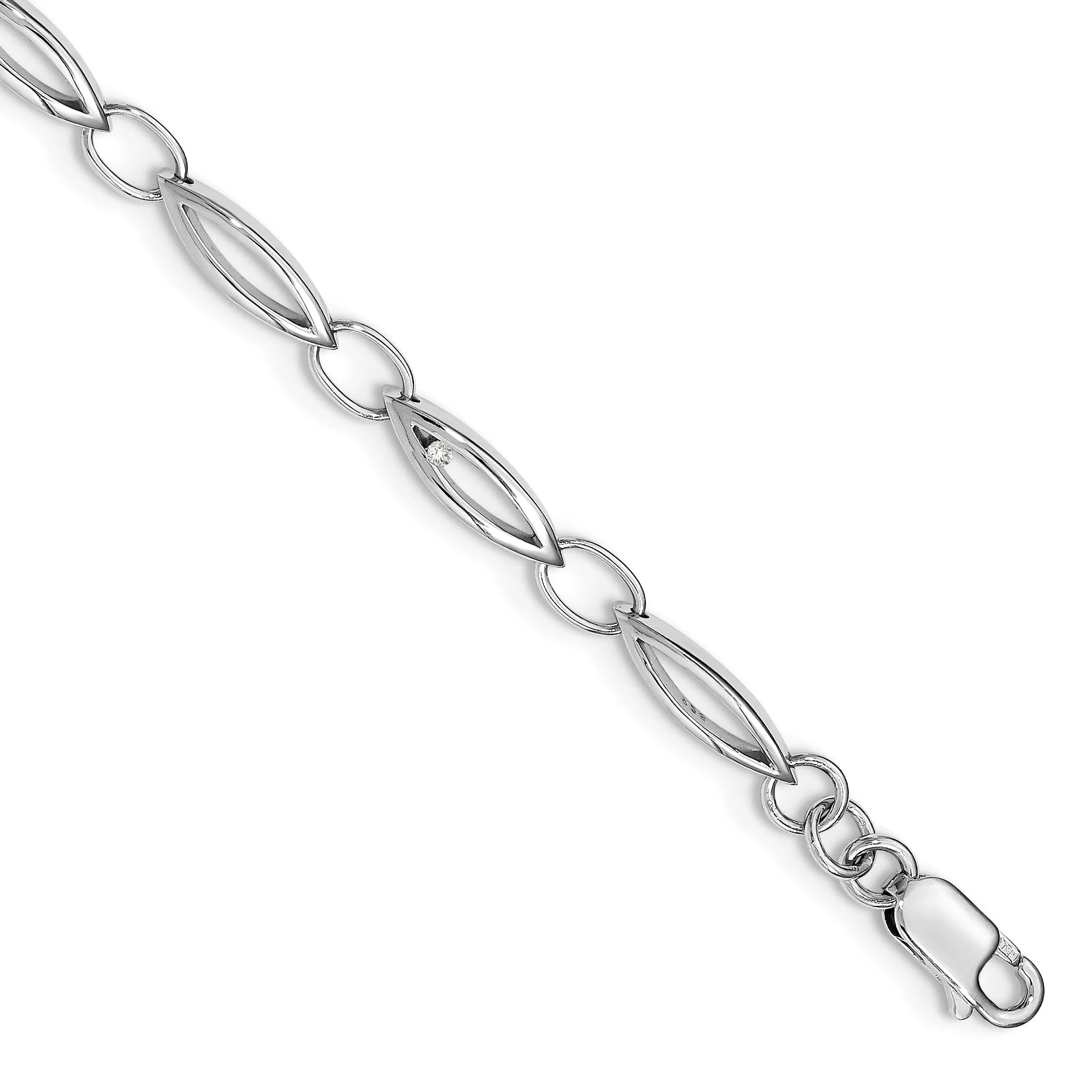 Sterling Silver Diamond White Ice Bracelet