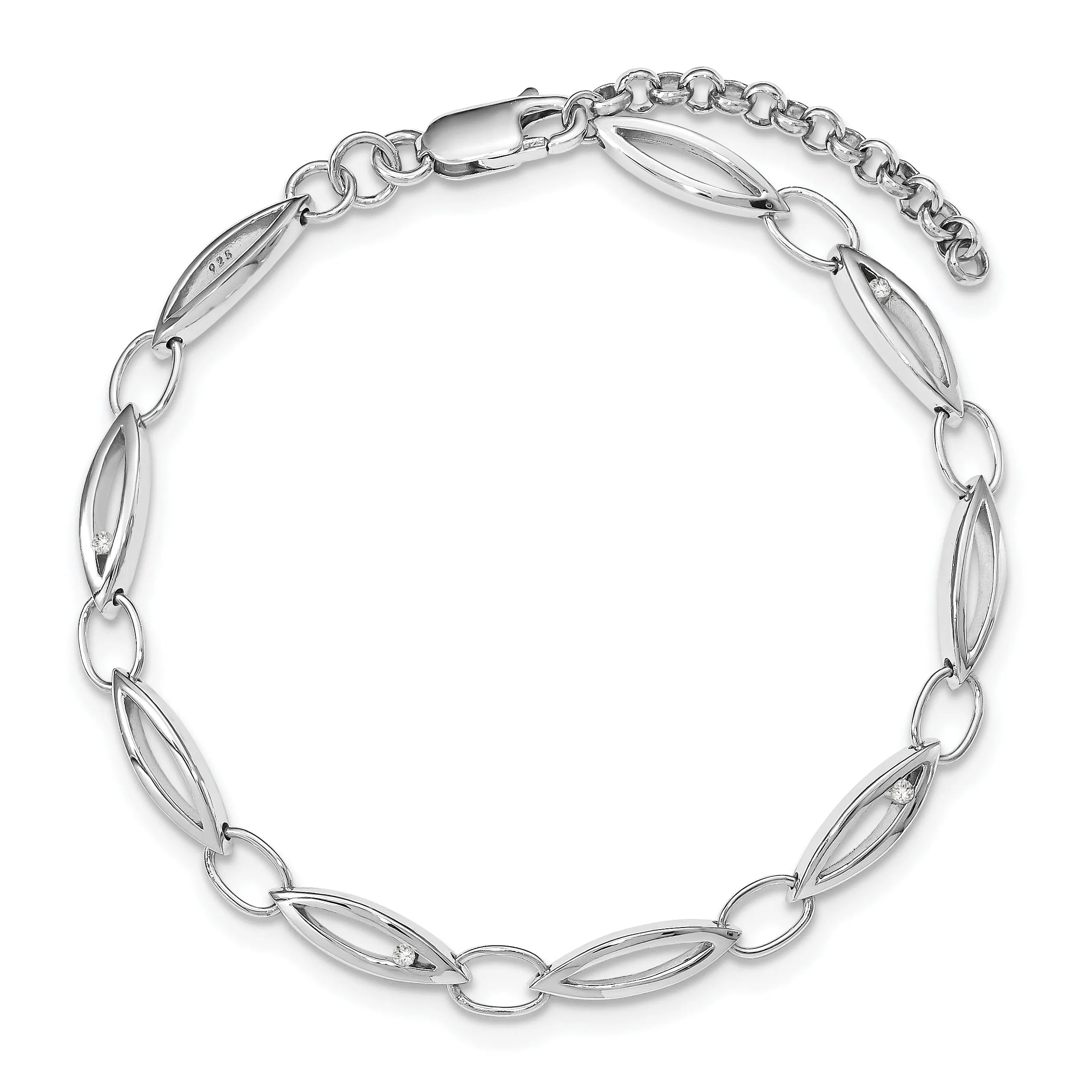 Sterling Silver Diamond White Ice Bracelet