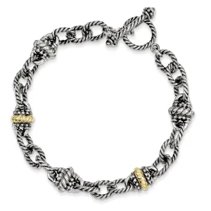 Sterling Silver Gold 7.5 Link Bracelet