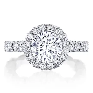 Tacori RoyalT Platinum Round Bloom Engagement Ring HT2653RD85