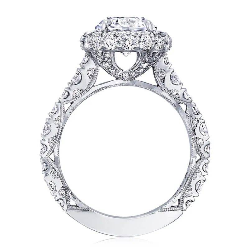 Tacori RoyalT Platinum Round Bloom Engagement Ring HT2653RD85