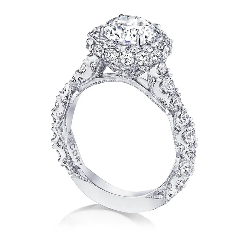 Tacori RoyalT Platinum Round Bloom Engagement Ring HT2653RD85