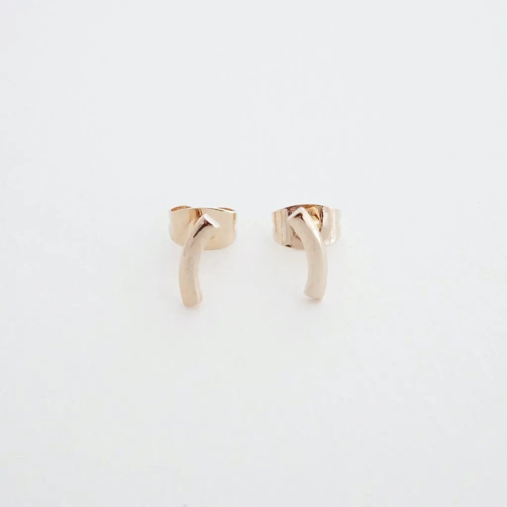 Tiny Arc Stud Earrings - Final Sale