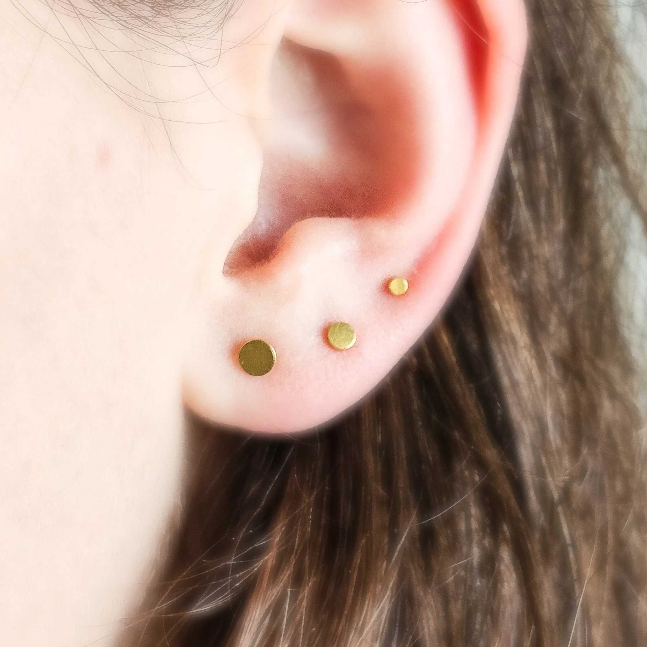 Titanium Dot Studs • Flat Back Nap Earrings