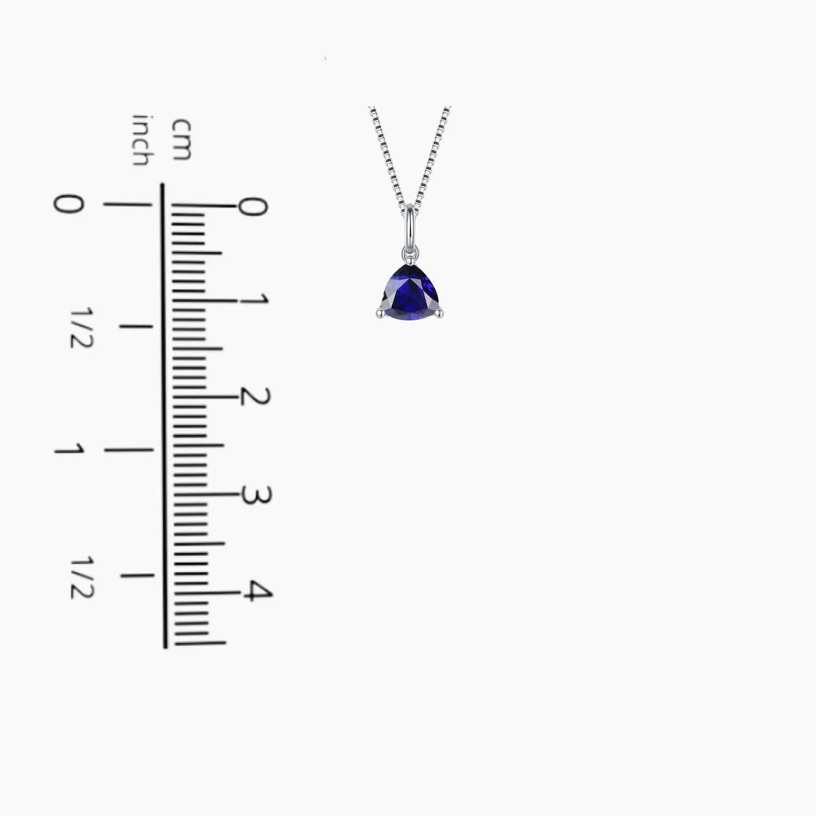 Trillion Cut Sapphire Necklace in Sterling Silver - Irosk®