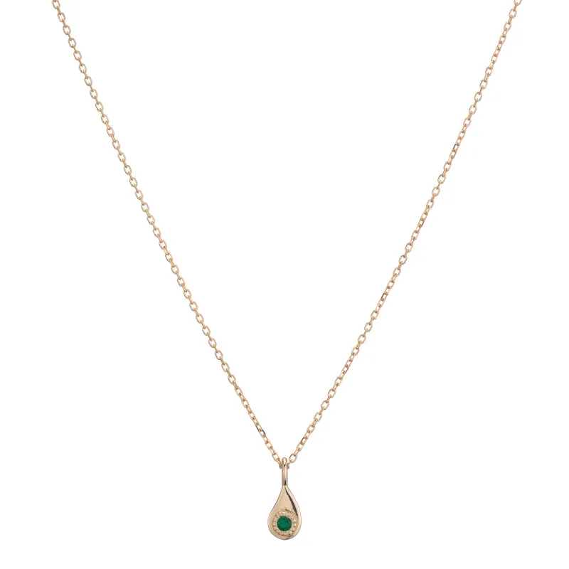 Twisted Teardrop Emerald Necklace (ready to ship option)*