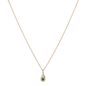 Twisted Teardrop Emerald Necklace (ready to ship option)*