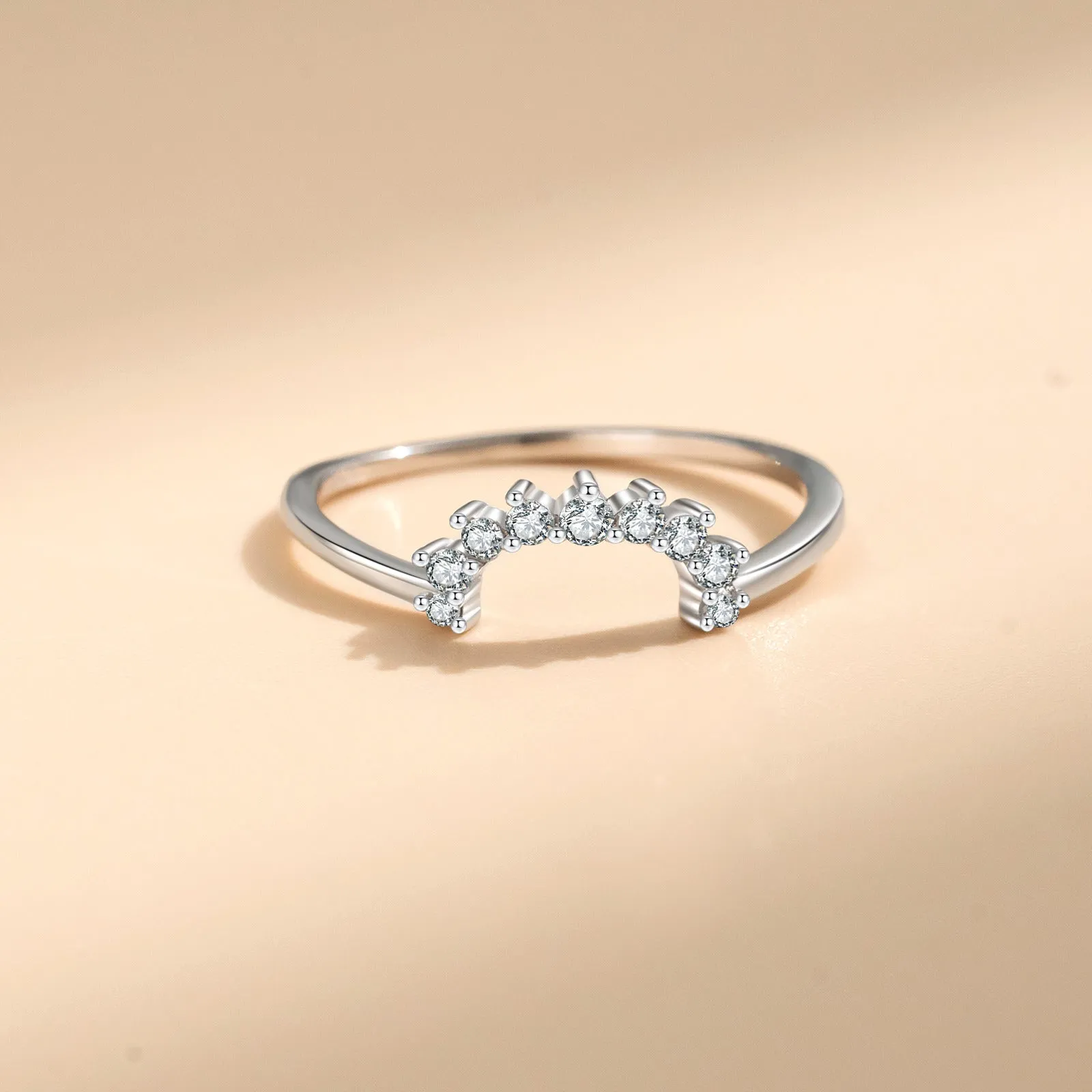 U Shaped Hugging Wedding Band Ring