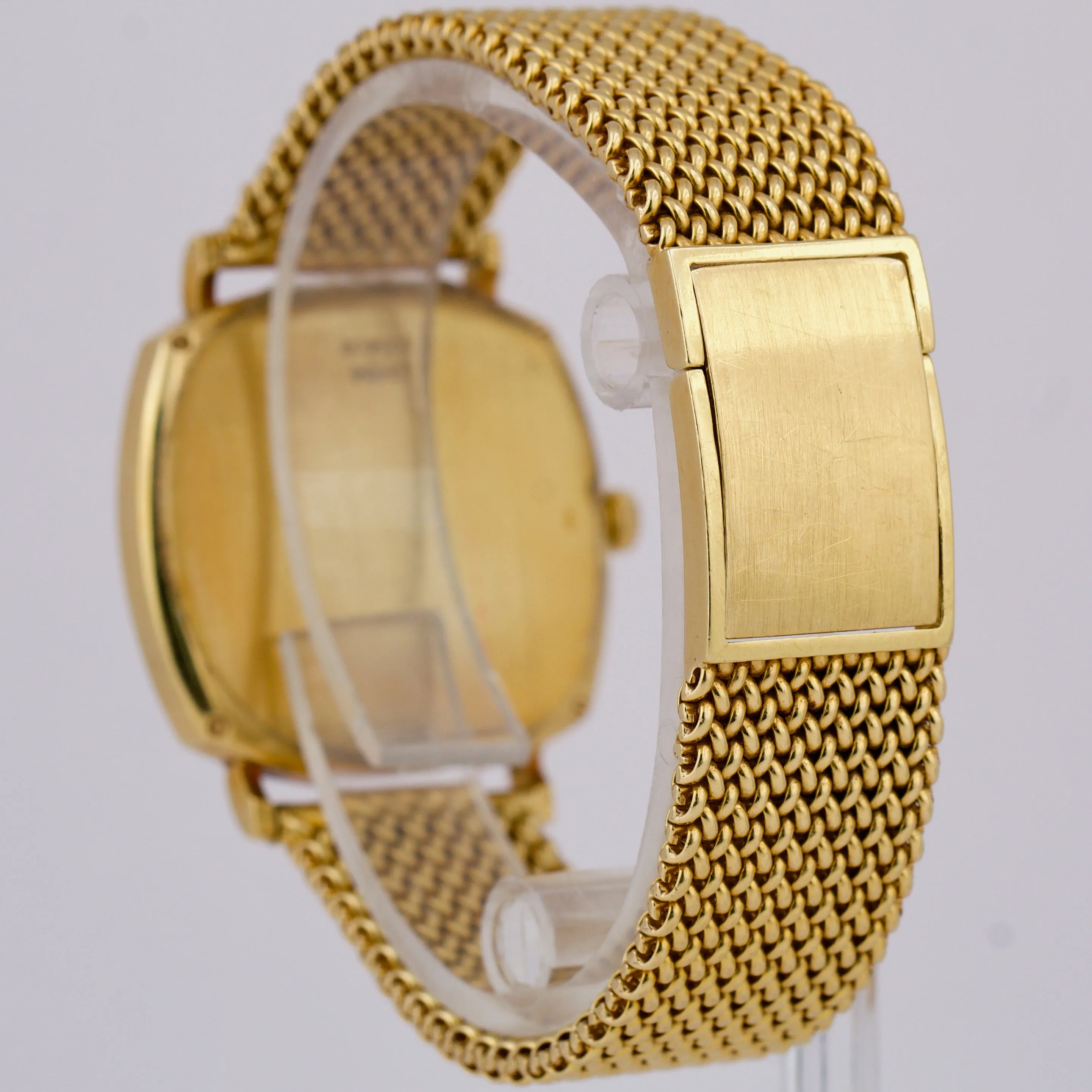 VINTAGE Piaget 18K Yellow Gold CHAMPAGNE BARK 32mm Automatic Roman Watch 13434