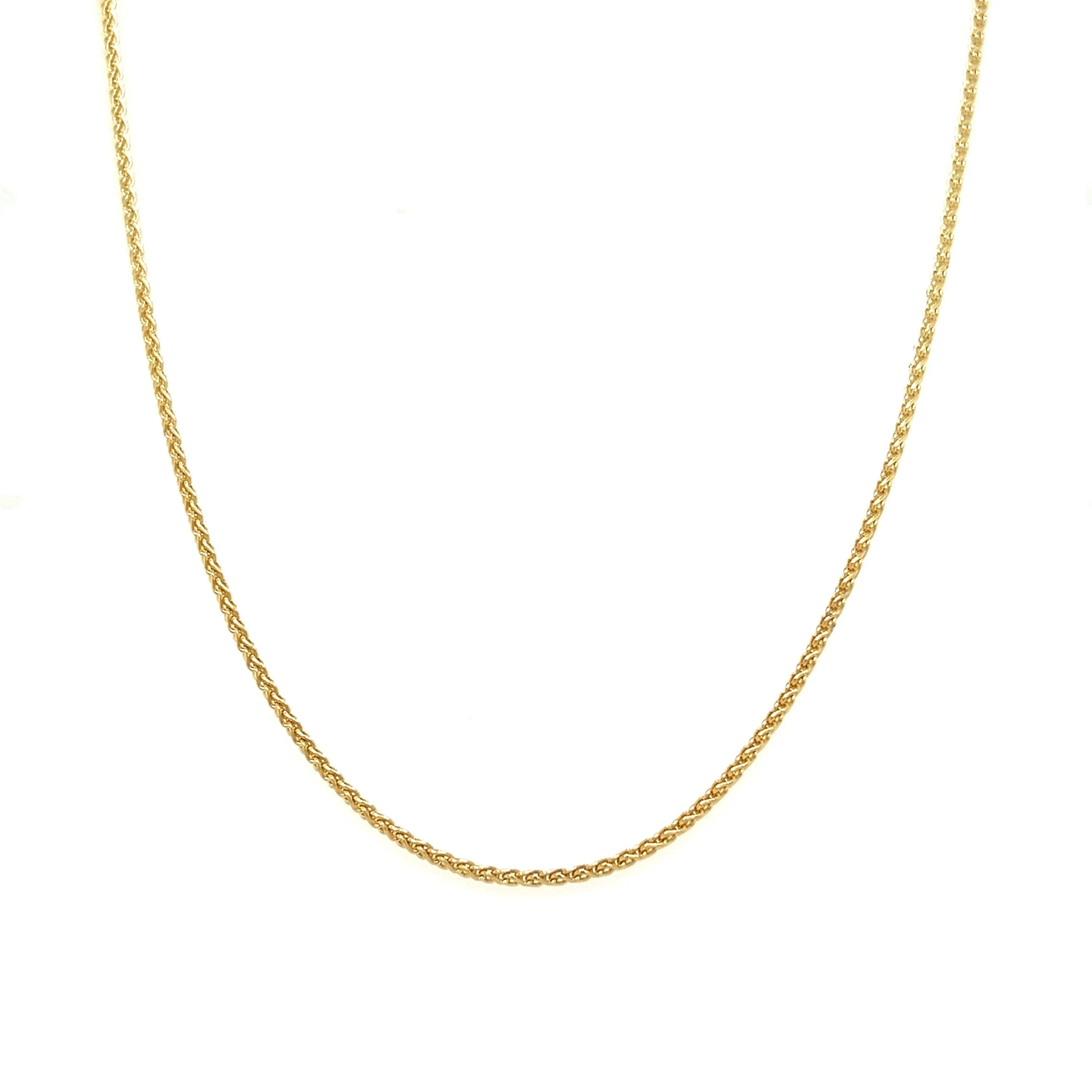 Wheat Chain 1.5mm with 20in Length in 14K Yellow Gold