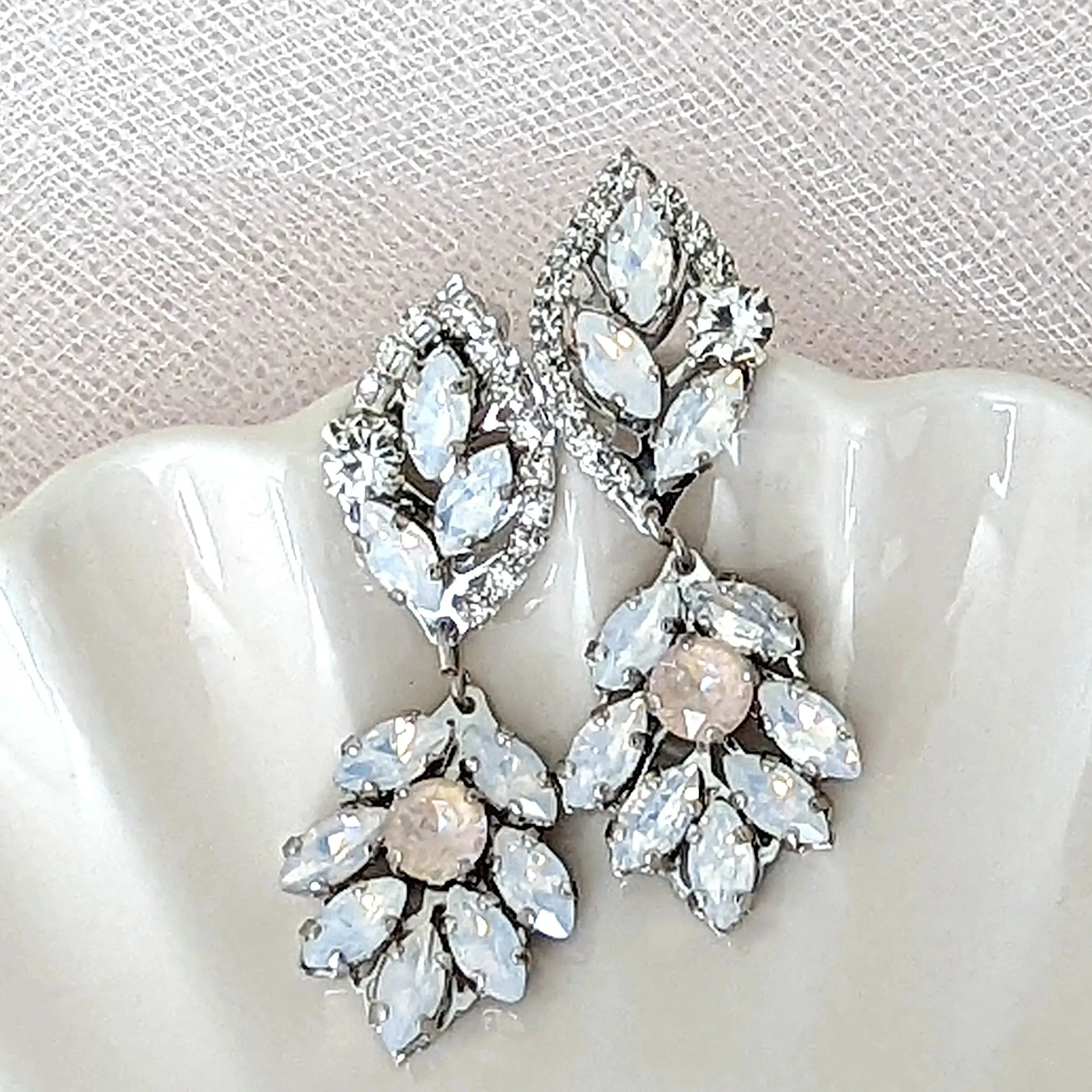 White Opal Earrings