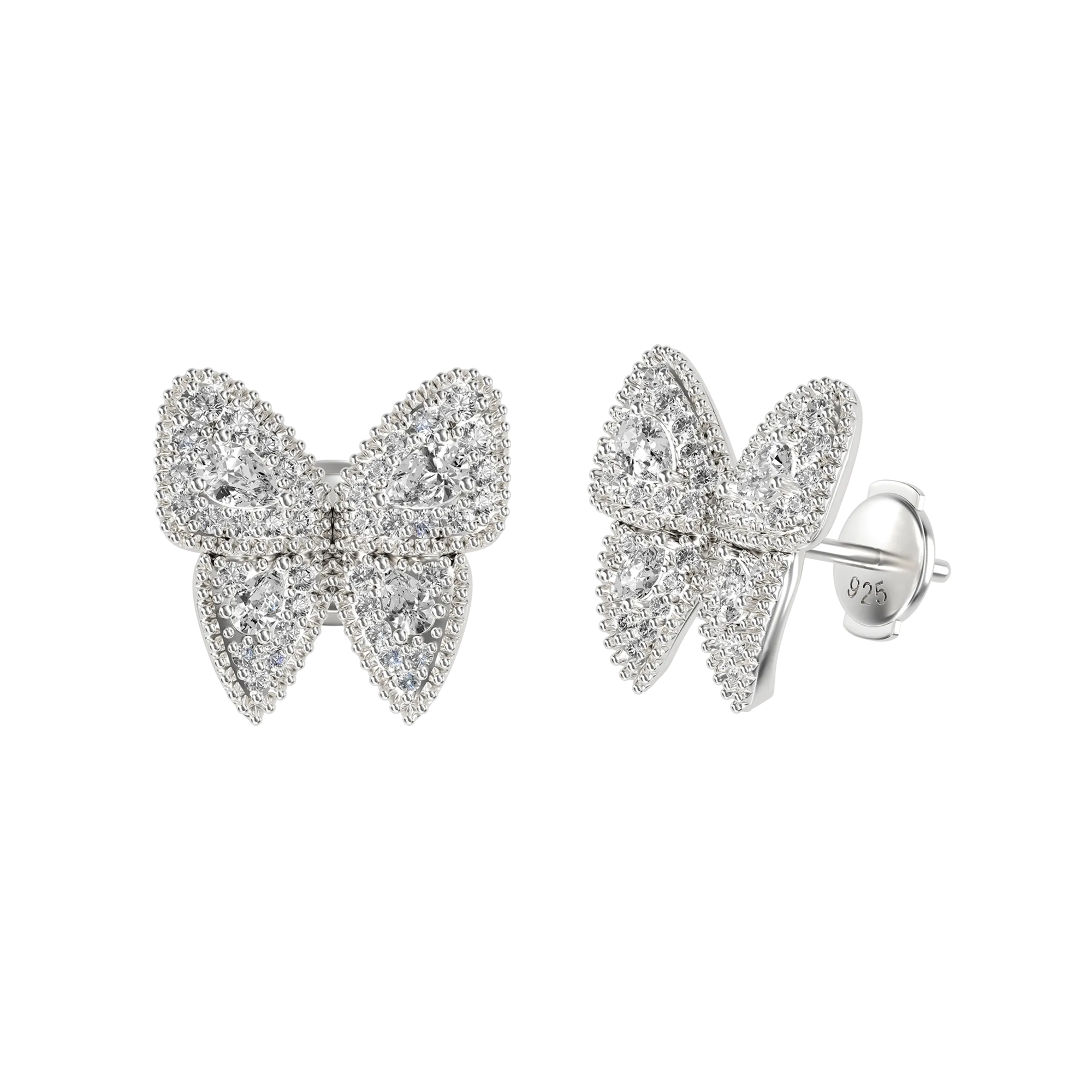 Women's Vivid Clustered Butterfly Stud Earring - Pair