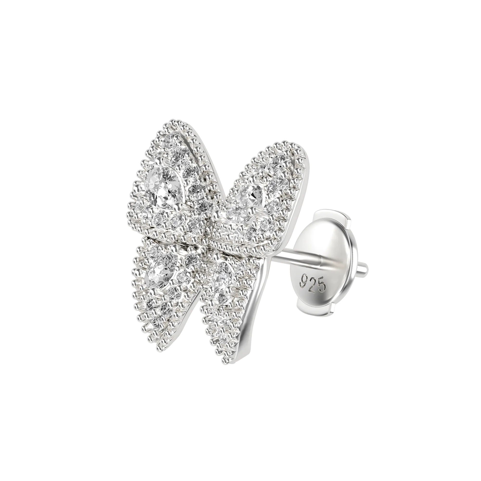 Women's Vivid Clustered Butterfly Stud Earring - Pair