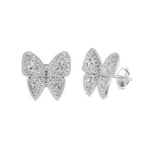 Women's Vivid Clustered Butterfly Stud Earring - Pair