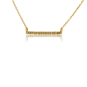 Yellow Gold Diamond Bar Necklace