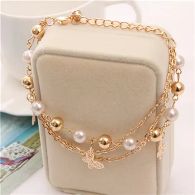 ZOSHI Bohemian Gold Color Chain Multilayer Beads Stretch Charm Bracelet & Bangle For Women pulseras mujer bracelet hot sale