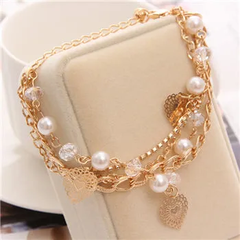 ZOSHI Bohemian Gold Color Chain Multilayer Beads Stretch Charm Bracelet & Bangle For Women pulseras mujer bracelet hot sale